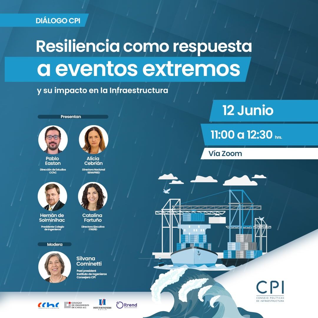 12 jun. Diálogo CPI: La resiliencia como respuesta a eventos extremos y su impacto en la Infraestructura