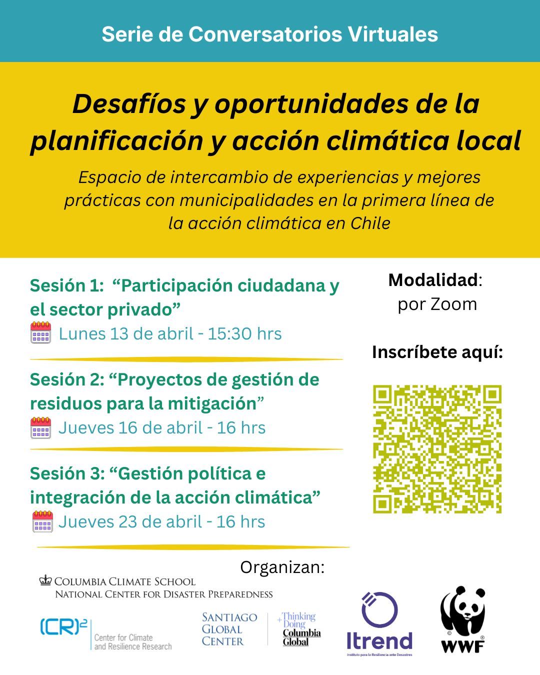 13 abr. Desafíos y oportunidades de la planificación y acción climática local